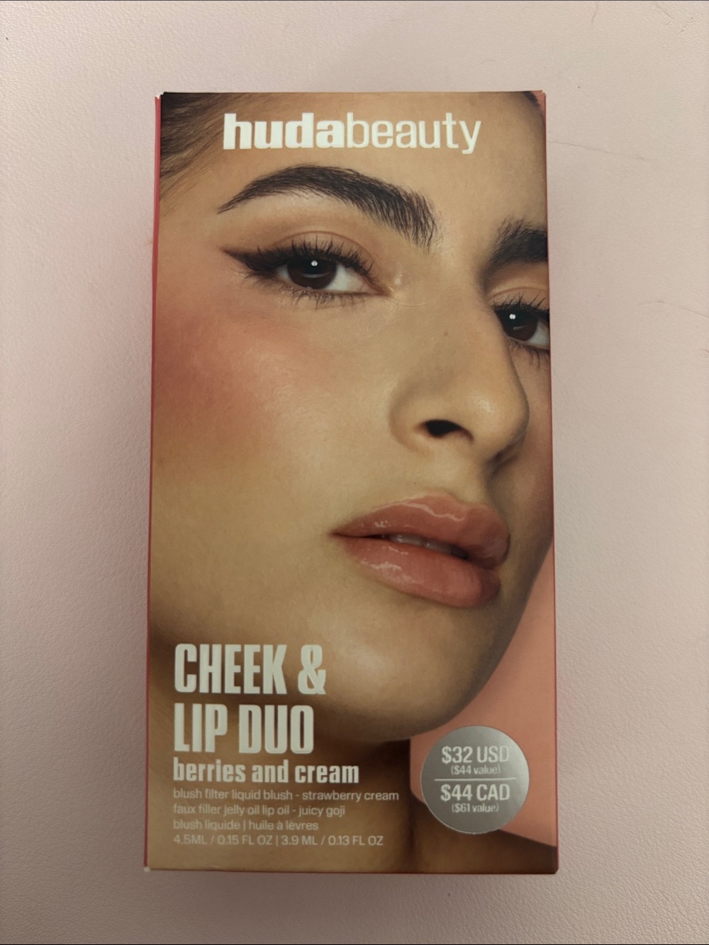 Huda Beauty Lip Duo Blush & Lip Gloss Set Berries and Cream